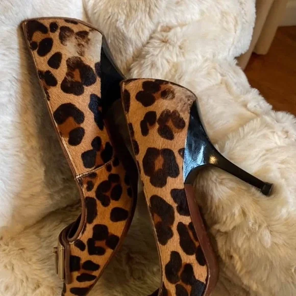Tory Burch Leopard Print High Heels Sz 6 - Picture 4 of 9